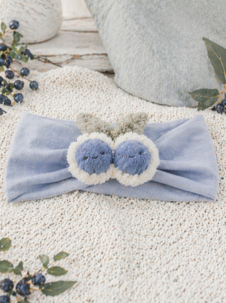 Wholesale Blueberry Plush Baby Headband for Spring Summer Babywear and Boutique Retail