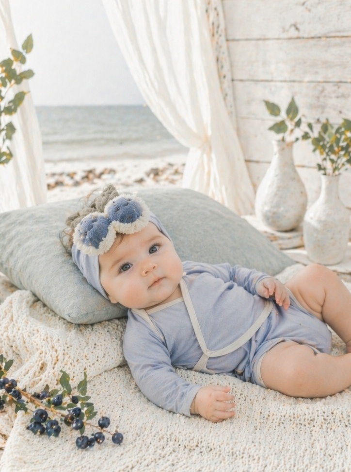 Wholesale Blueberry Plush Baby Headband for Spring Summer Babywear and Boutique Retail