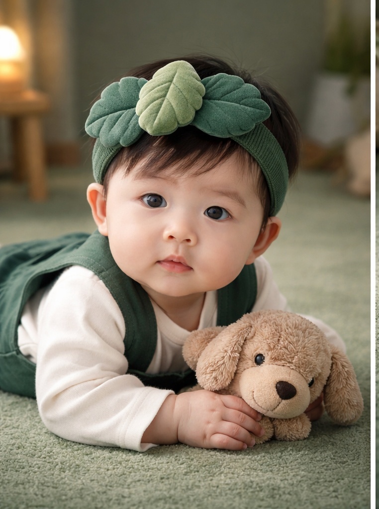 Diadema de bebé de peluche con hojas suaves para mayoristas – diseño natural y fácil de combinar que gusta a compradores B2B