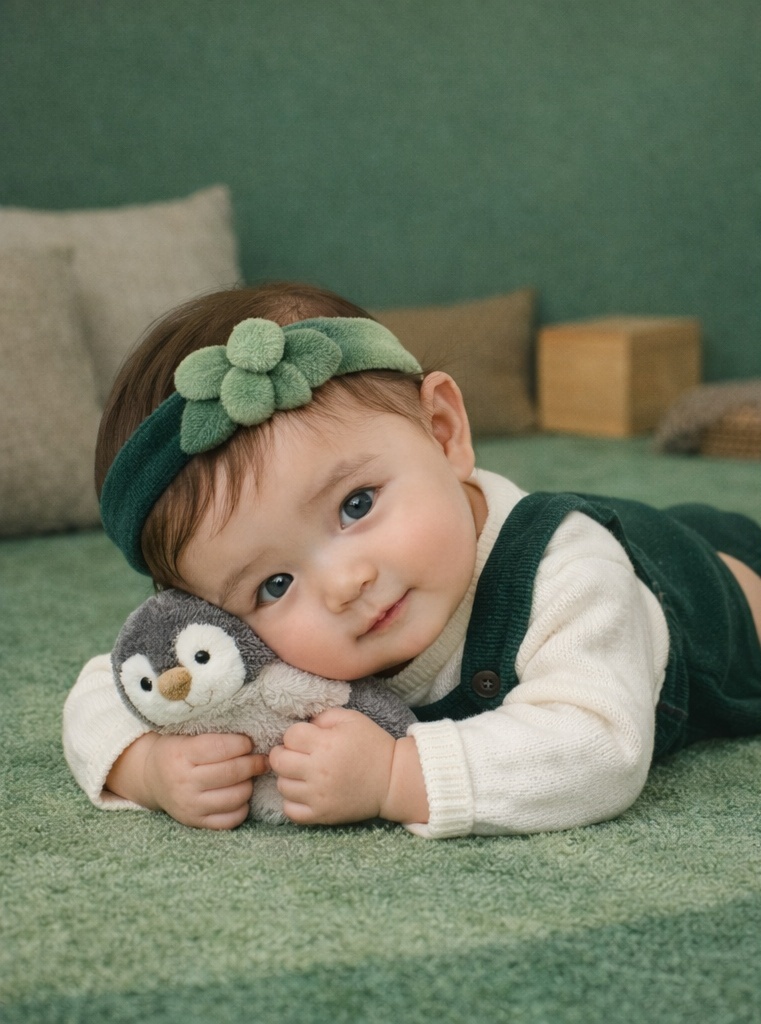Plüsch-Blumenstirnband für Babys mit weichem Tragegefühl und starker Regalwirkung im Fachhandel