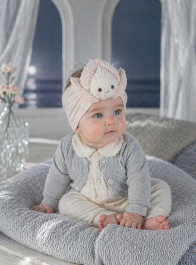Wholesale Kawaii Peach Doll Baby Headband, Handmade Plush Newborn Headwrap