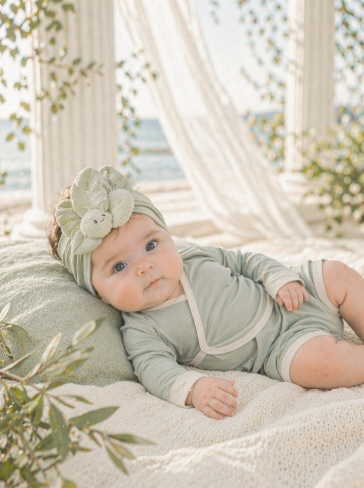 OEM Botanical Leaf Doll Baby Headband for Boutique Newborn Accessories and Gift Sets