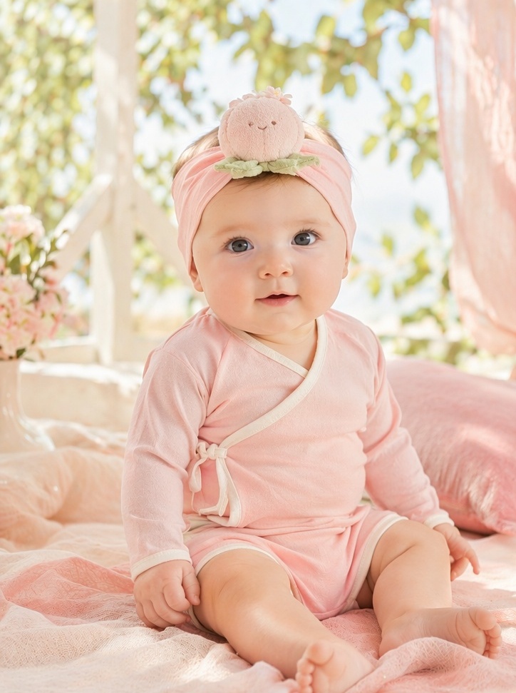 Boutique Pink Blossom Doll Baby Headband for Premium Infant Accessories and Gift Programs