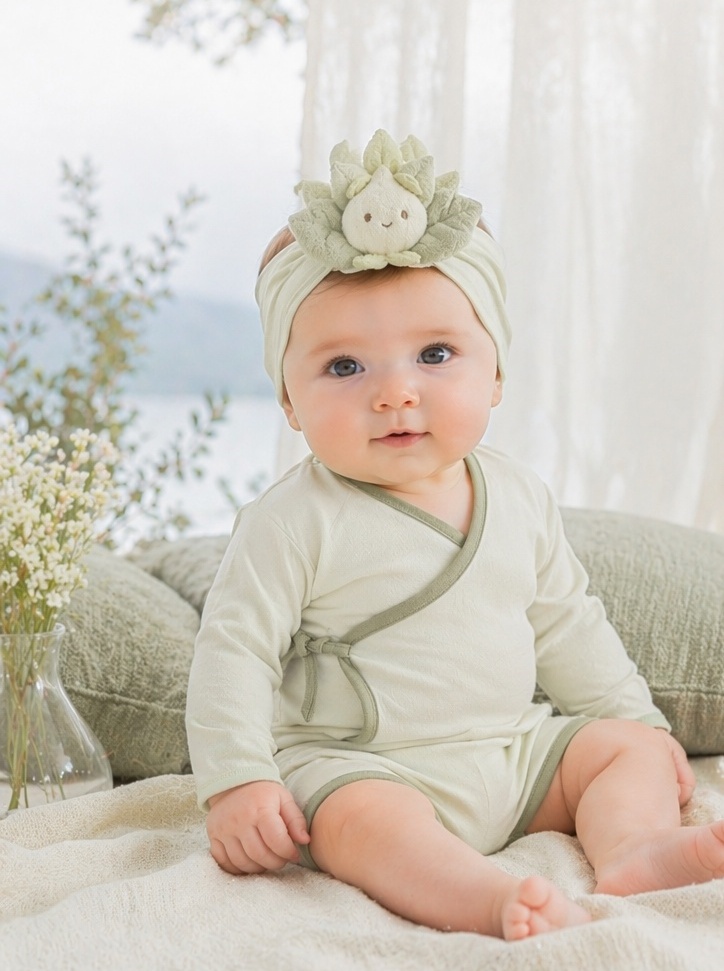 Wholesale White Bud Doll Baby Headband for Newborn Photography and Boutique Retail