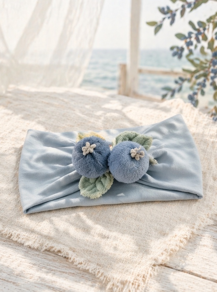 Wholesale Blueberry Plush Baby Headband for Spring Summer Babywear and Boutique Stores