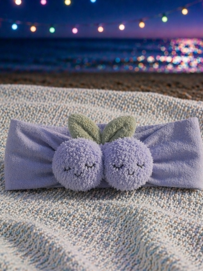 OEM Lavender Blueberry Plush Baby Headband for Newborn Photo Props and Boutique Babywear