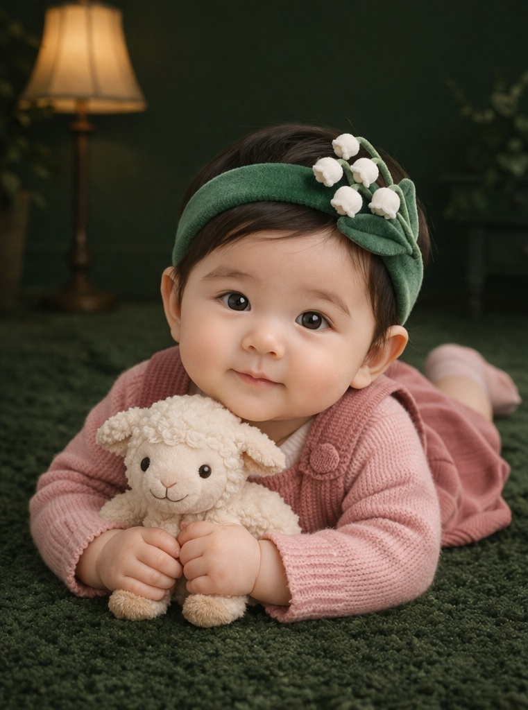 Bandeau bébé en peluche muguet – charme poétique, personnalisation OEM et attrait B2B