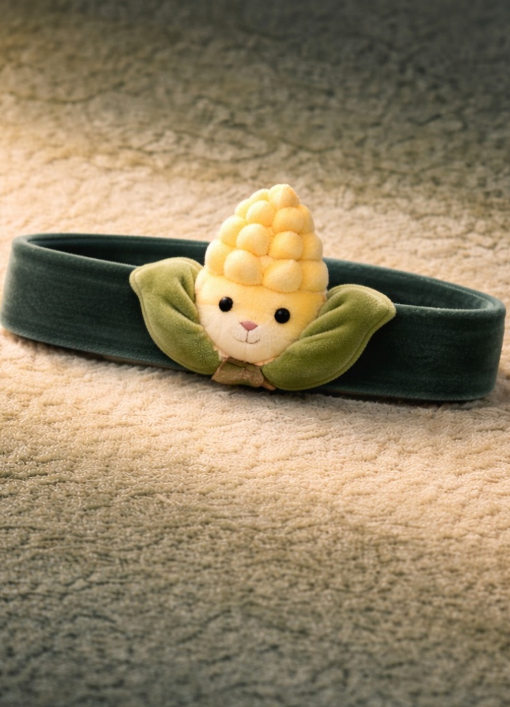 Faixa de cabeça de bebê em pelúcia com milho fofo para atacado – visual natural que compradores B2B adoram