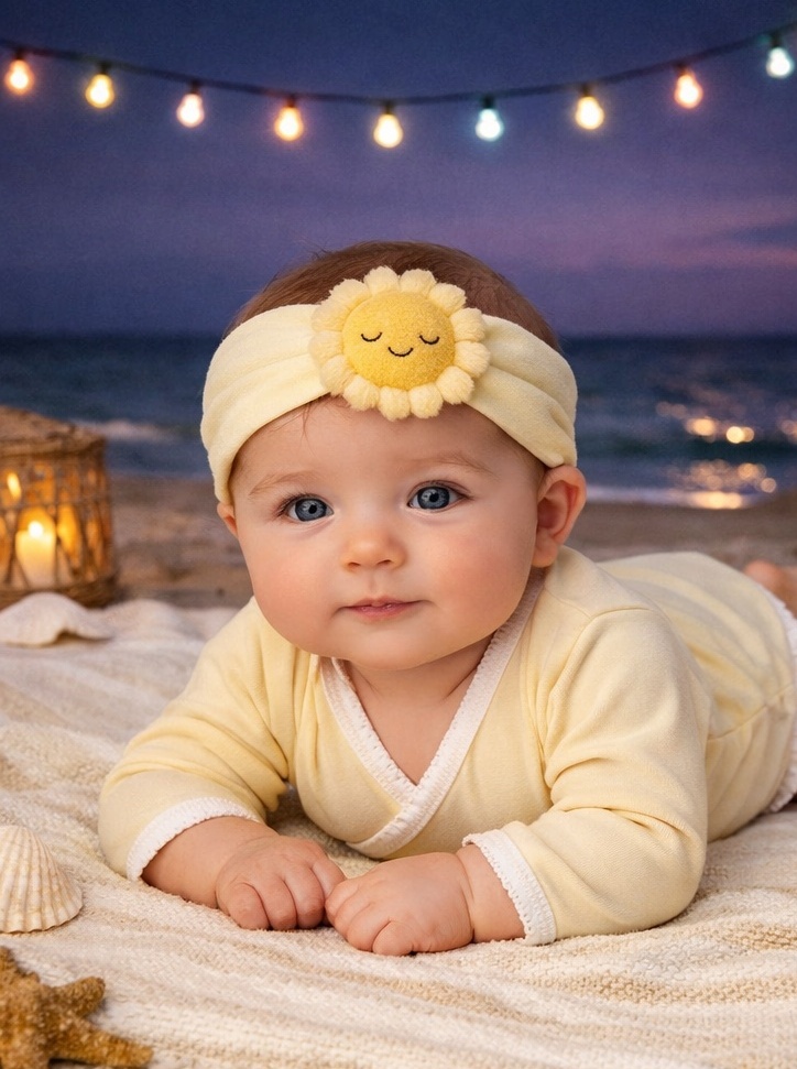 Wholesale Cute Sun Plush Baby Headband for Baby Shower Gifts and Boutique Retail