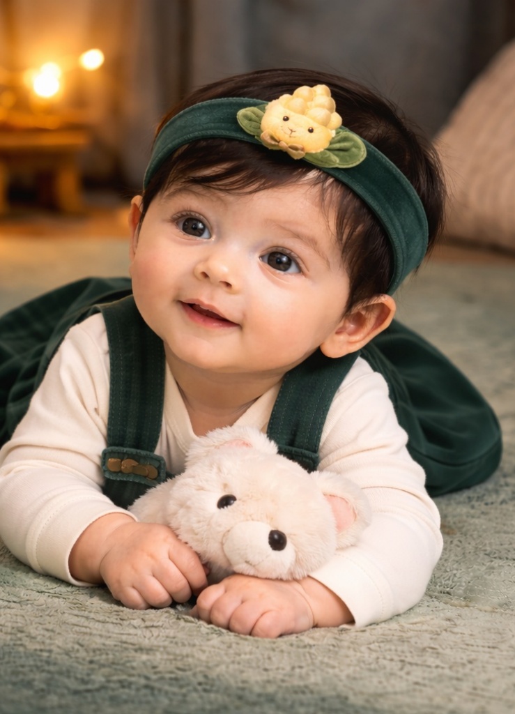Faixa de cabeça de bebê em pelúcia com milho fofo para atacado – visual natural que compradores B2B adoram
