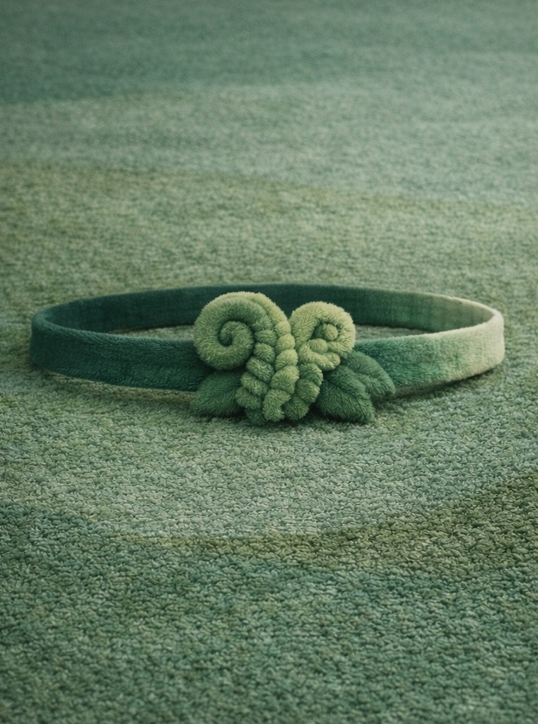 Diadema para bebé con brote de helecho de felpa – estilo natural, colección temática y valor B2B