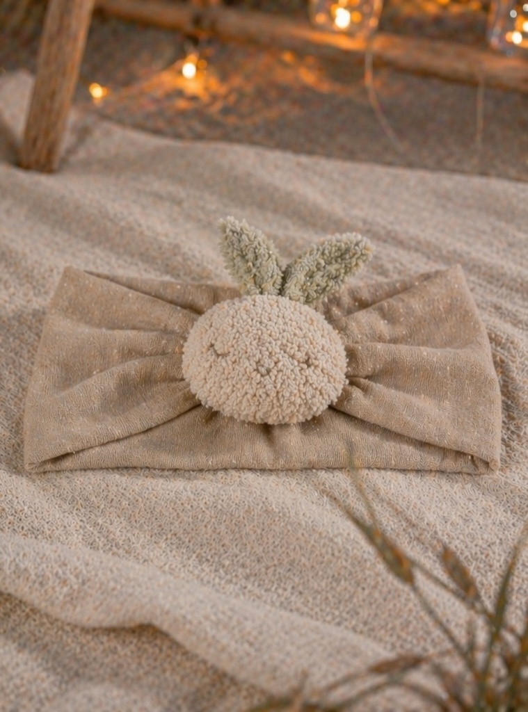Wholesale Sleeping Bunny Plush Baby Headband, Cozy Soft Infant Photo Prop Headband