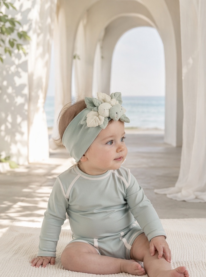 Wholesale Soft Nylon Baby Headband with Cute Plush Flower Doll for Boutique Baby Gifts