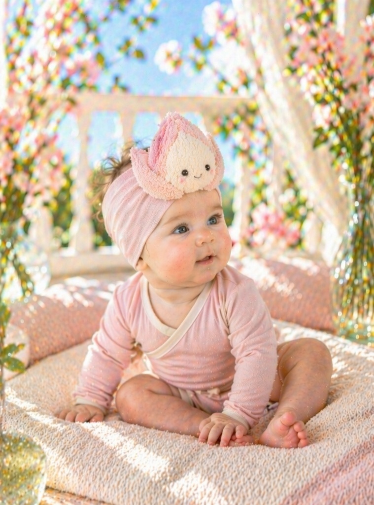 Wholesale Cute Blossom Doll Baby Headband, Soft Stretch Newborn Boutique Hair Accessory