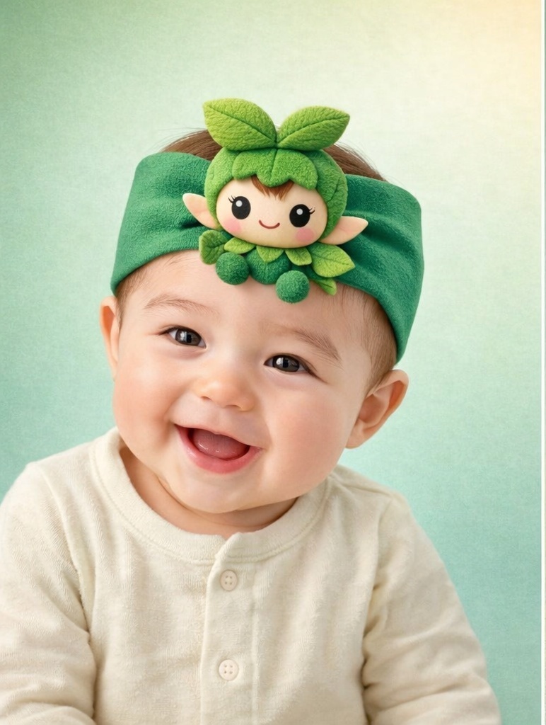 Diadema de bebé con hada verde de regalo, pensada para compradores B2B