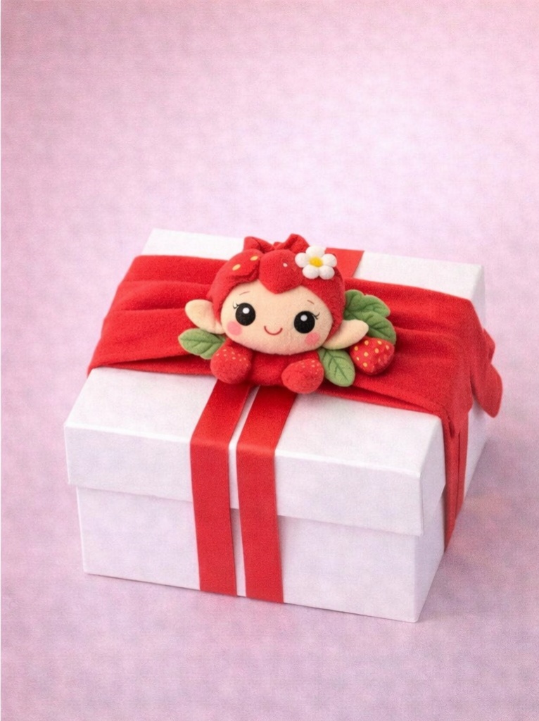 Bandeau bébé peluche fraise féerique, pensé pour séduire les acheteurs B2B