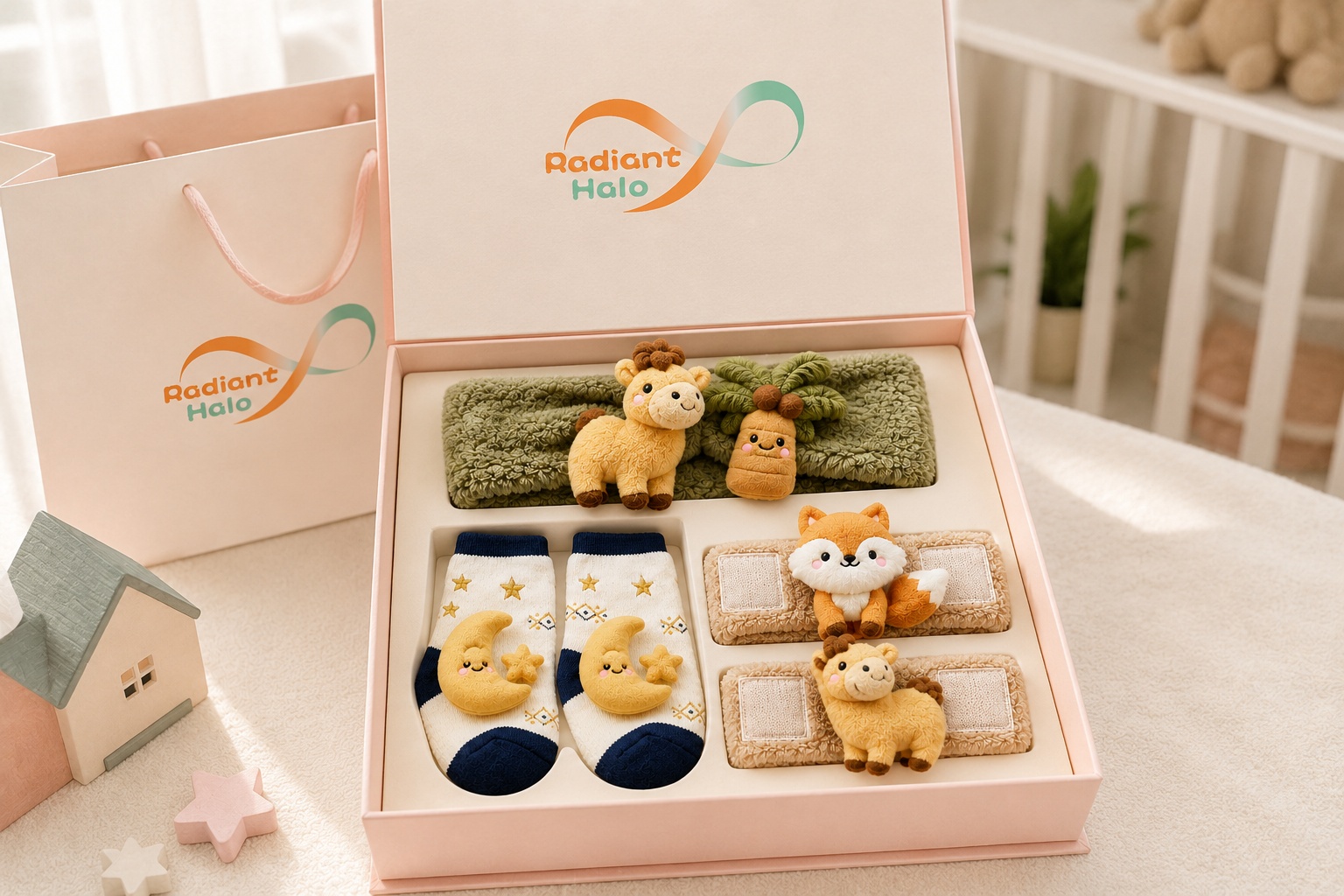 Wholesale Woodland Baby Doll Headband, Socks & Wristband Gift Set for Baby Gift Brands