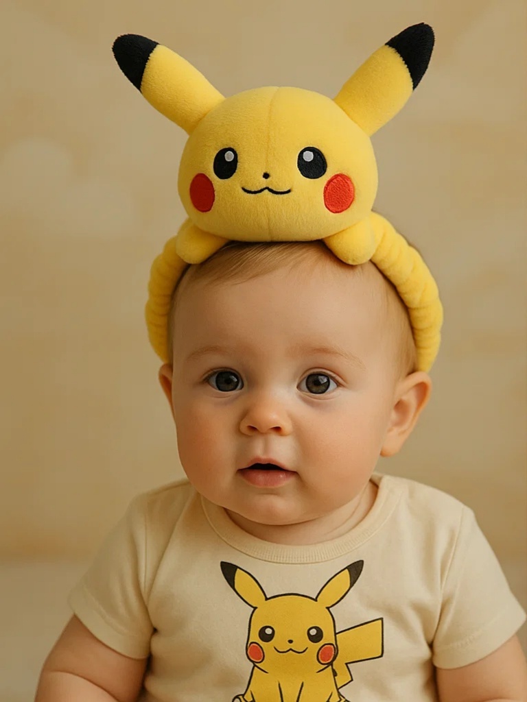 Pokemon Baby Plush Character Headband – Pikachu & Eevee Collection