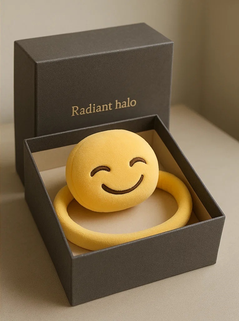 Faixa de cabelo para bebê com expressão emoji