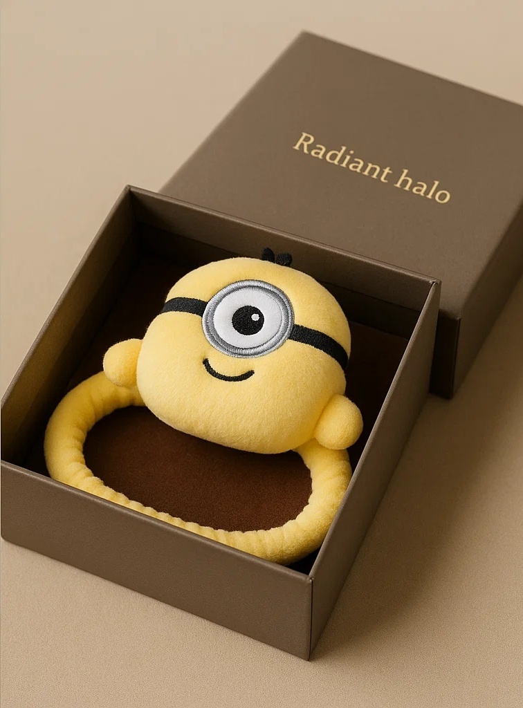 Minions Baby Headband with Tiny Hair Knot Plush