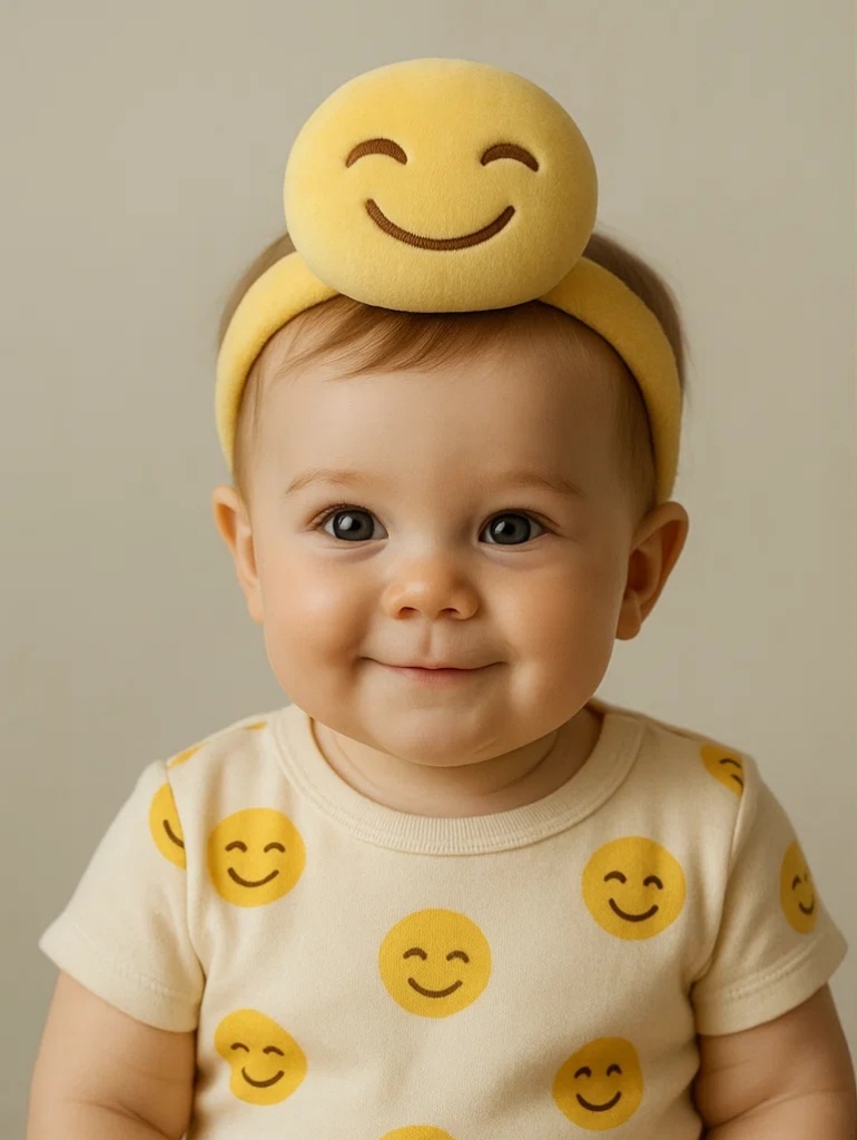 Emoji Face Baby Headband Soft Cotton Series