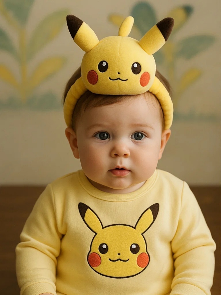 Plyšová čelenka pro miminka s postavičkami Pokémon