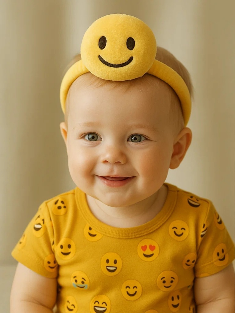 Dětská čelenka série emoji měkká bavlna