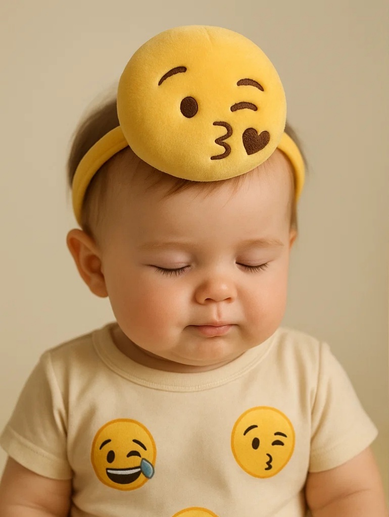 Bentiță pentru bebeluși seria emoji bumbac moale