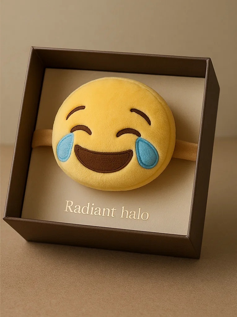 Faixa de cabelo bebê série emoji algodão macio