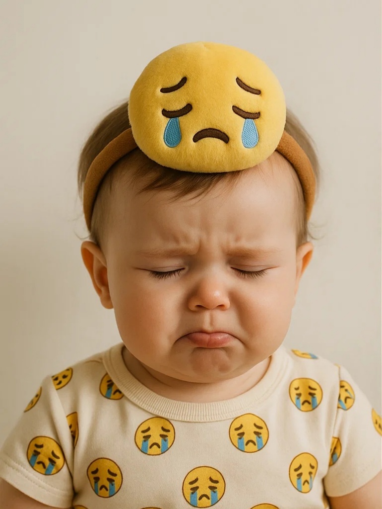 Cinta para el cabello de bebé serie emoji algodón suave