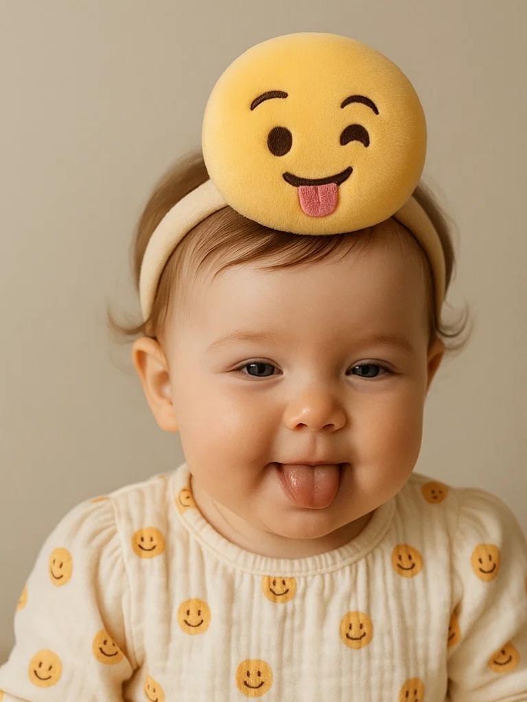 Baby Stirnband Emoji Serie Weiche Baumwolle