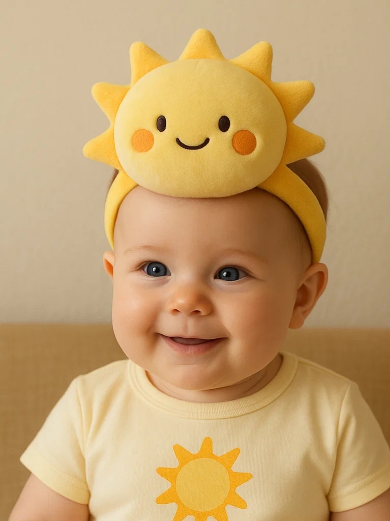 Faixa de cabelo bebê série sol algodão macio