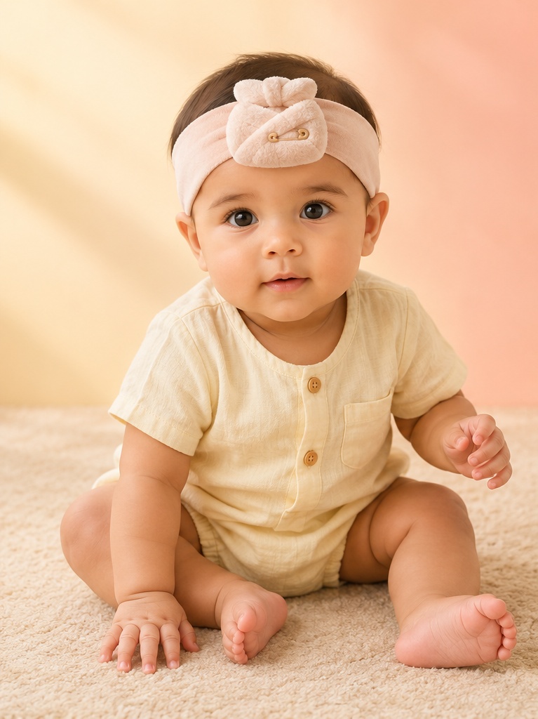 Wholesale Plush Baby Doll Headband with Pouch Applique for Boutique Gift Sets