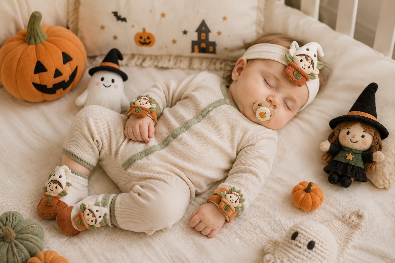 Wholesale Woodland Elf Baby Gift Box Set – Plush Character Headband, Baby Socks & Wrist Rattles for Boutiques