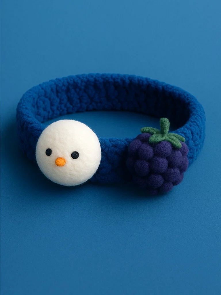 Baby Headband with Mulberry and Smiley Cloud