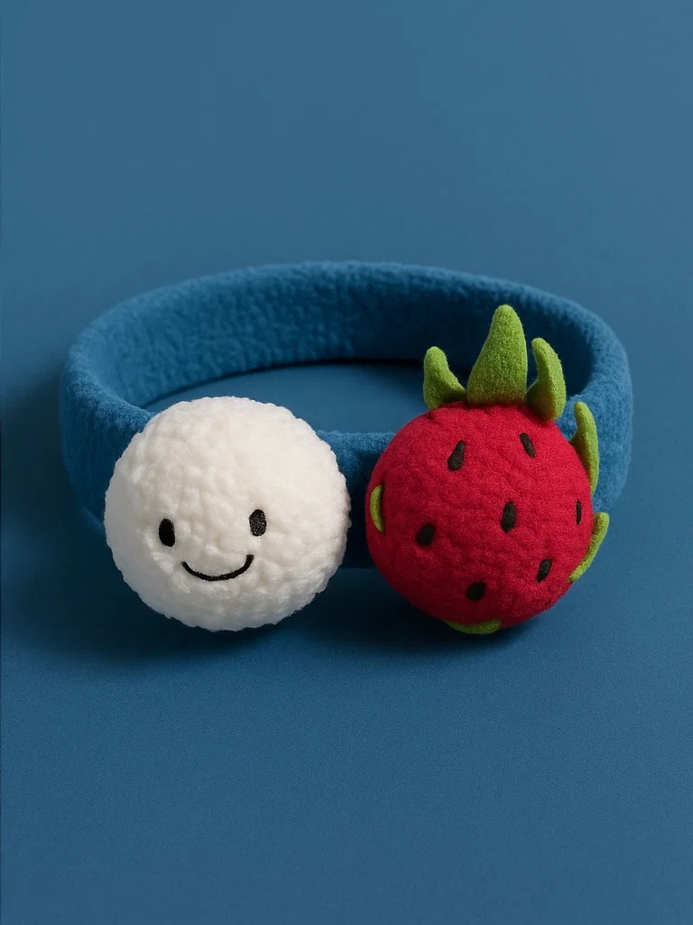 Baby Headband with Dragonfruit and Smiley Cloud