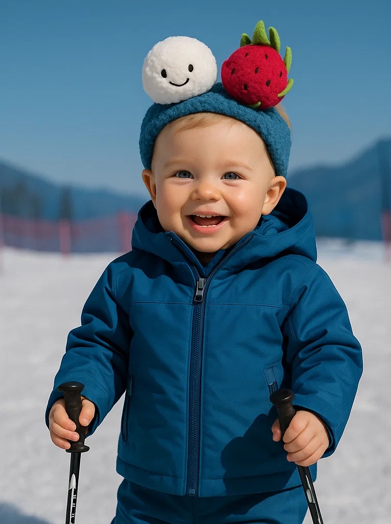 Baby Headband with Dragonfruit and Smiley Cloud