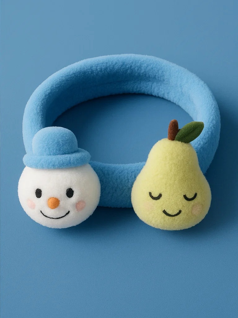 Baby Headband with Snow Pear and Smiley Cloud