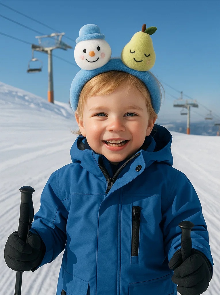 Baby Headband with Snow Pear and Smiley Cloud