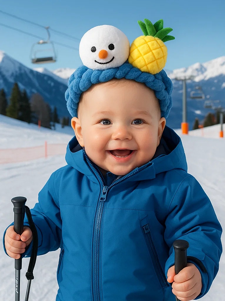 Baby Headband with Snowman and Pineapple