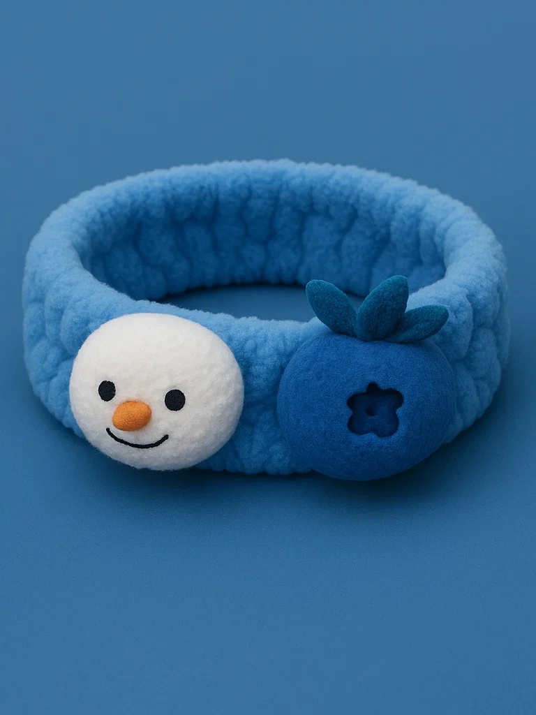 Baby Headband with Snowman and Blueberry