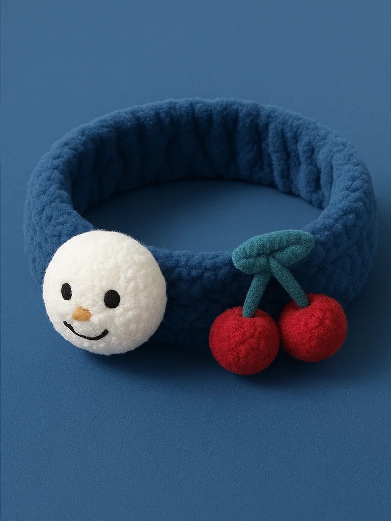 Baby Headband with Snowman and Cherries