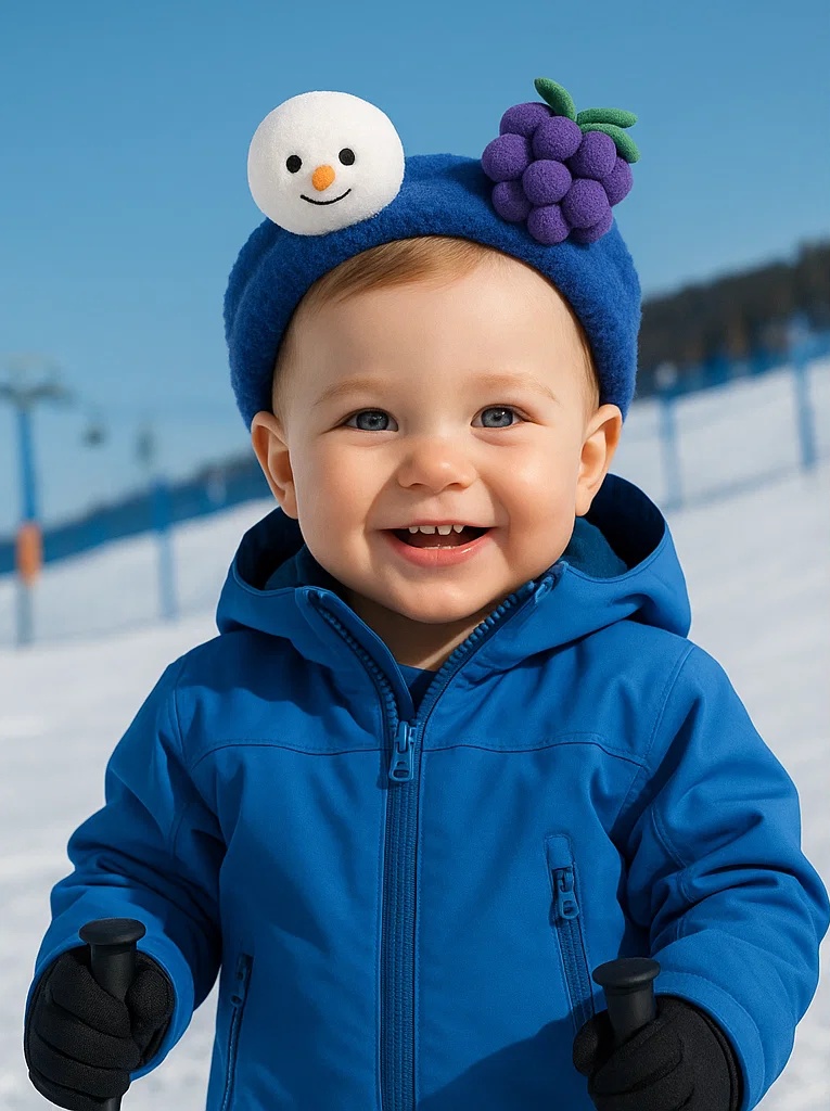 Baby Headband with Snowman and Grapes