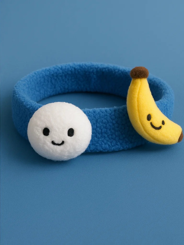 Bandă pentru bebeluși cu om de zăpadă și banană