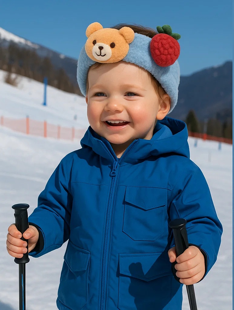 Teddy Bear and Strawberry Baby Headband