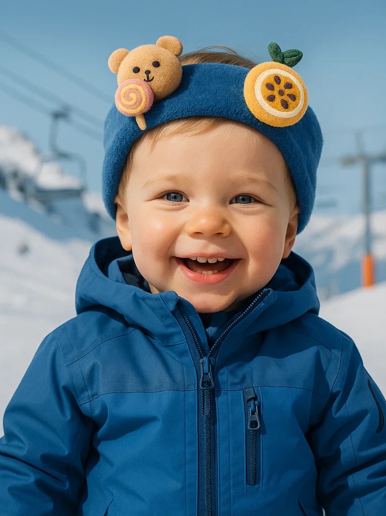Baby Headband with Passion Fruit and Bear