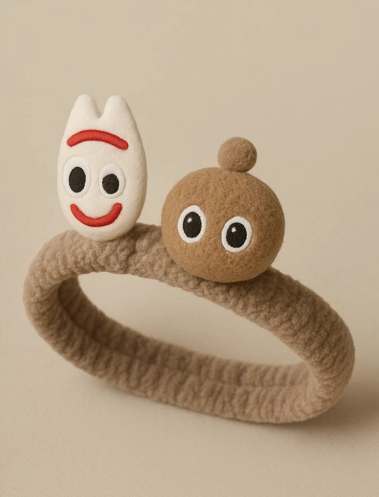 Fork & Onion Baby Headband – Creamy White Soft Plush