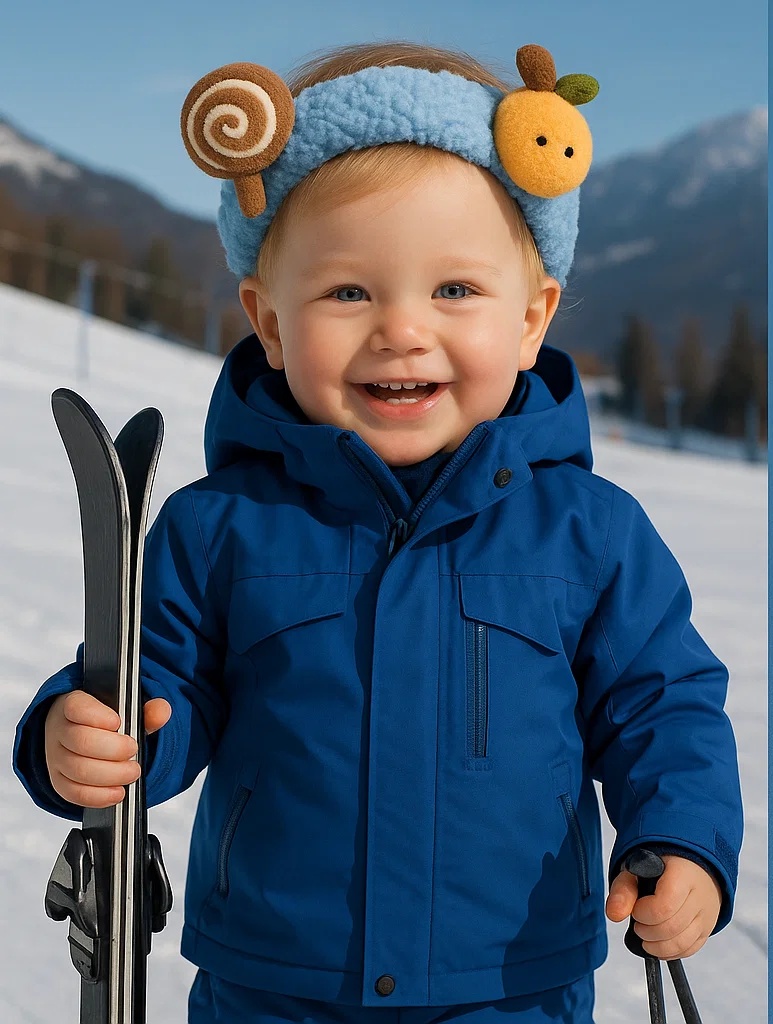 Baby Headband with Snail and Orange