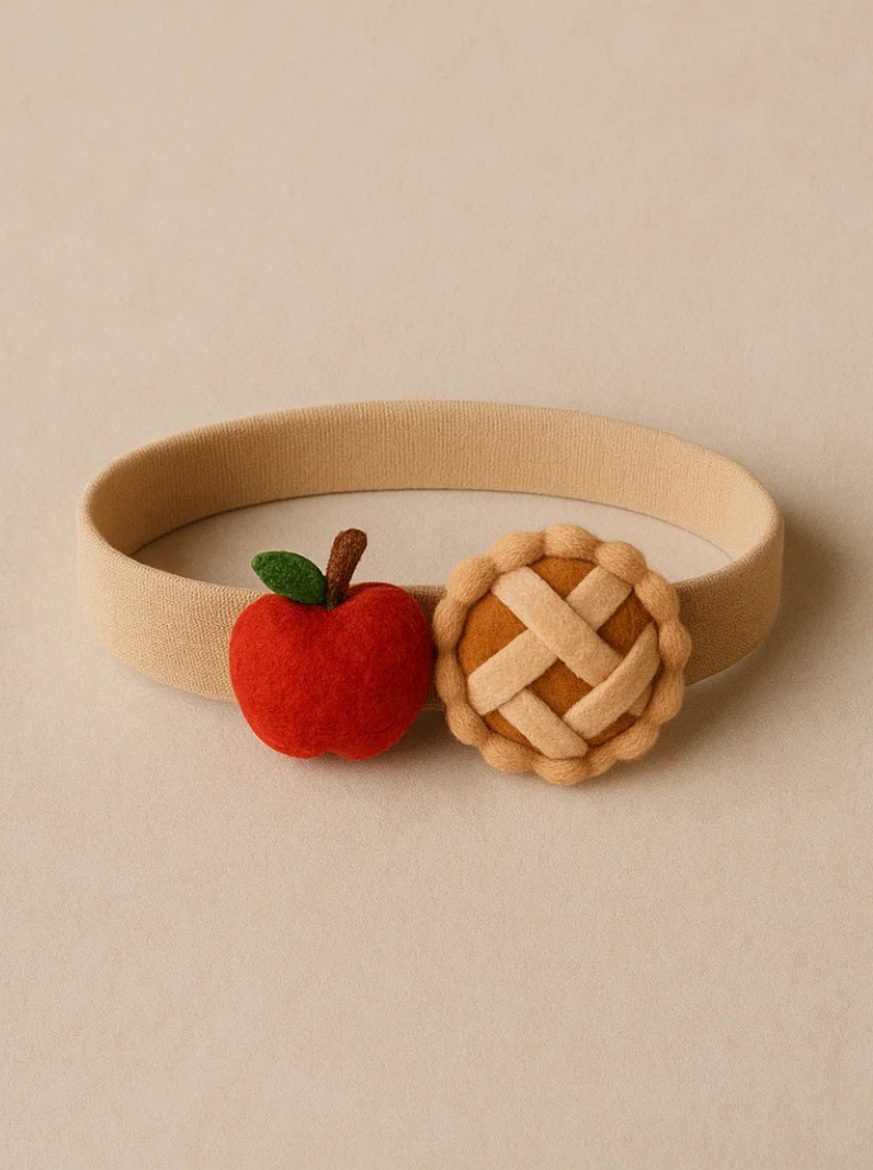 Douceur Tarte aux Pommes | Bandeau Bébé Douillet à Motif Fruit