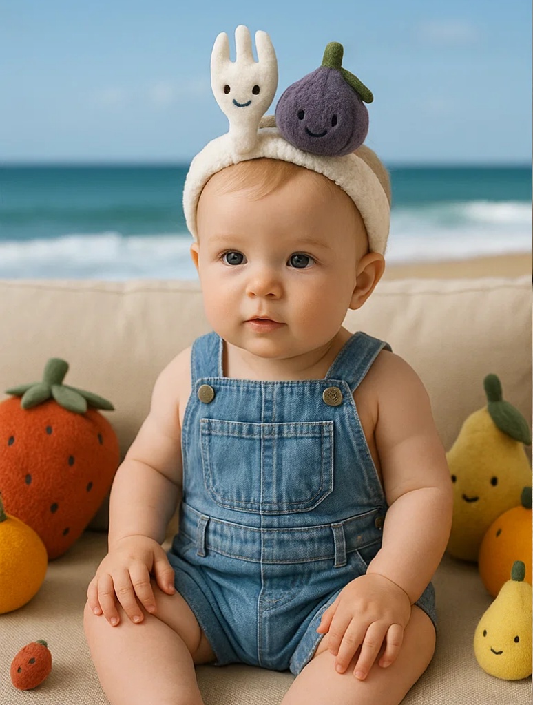 Diadema infantil con diseño de frutas - accesorio cómodo